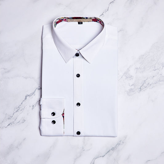 米白色免熨恤衫 UY-F1