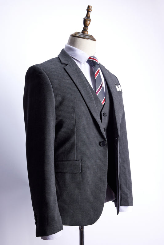 深灰格仔西裝 UY-A28